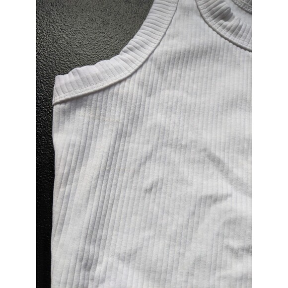 Madewell Cool Sculpt Luma Crop Tank Ribbed in Sleekhold White Size XL - Picture 7 of 11